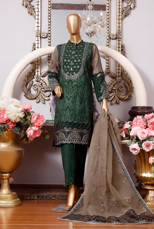 3 Piece Unstitched Luxury Embroidered Suit