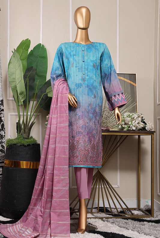 Mahee by HZ Textiles Embroidered Lawn Suit Unstitched 3 Piece MEJ-1255 - Summer Collection