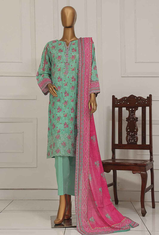 3 Piece Unstitched - Asasa Premium Embroidered Suit- AEL-255