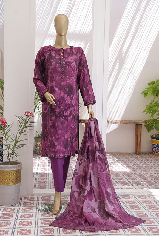 Premium Jacquard by HZ Textiles Digital Printed Lawn Suit Unstitched 3 Piece JPC-25 - Summer Collection