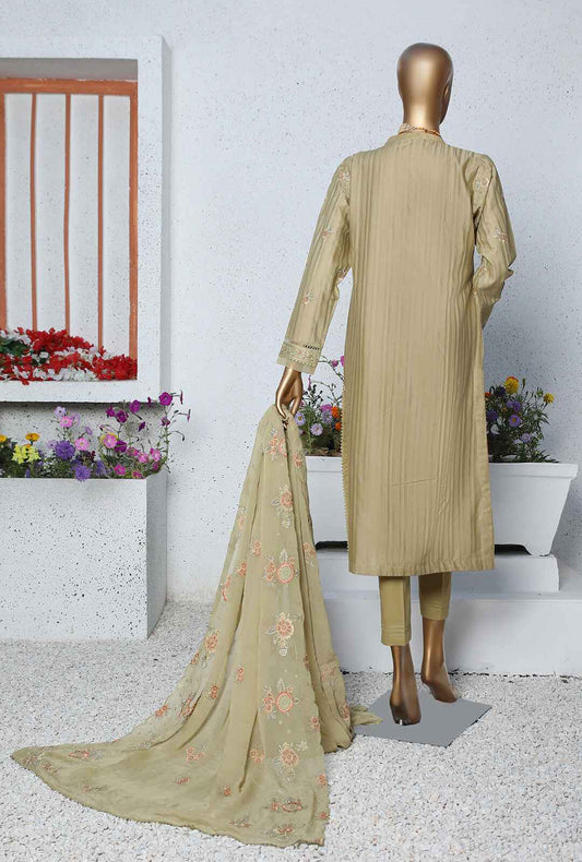 3 Piece Unstitched Chiffon Embroidered Suit