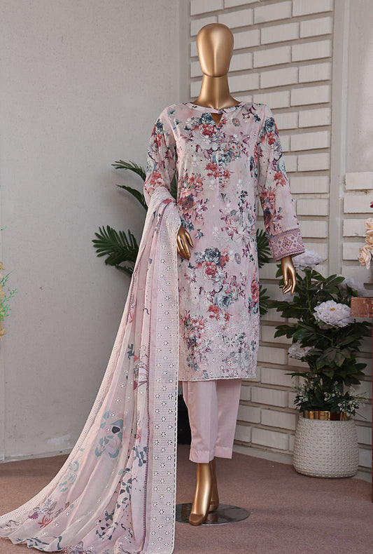 Premium Lawnkari by HZ Textiles Embroidered Lawn Suit Unstitched 3 Piece PLK-1028 - Summer Collection