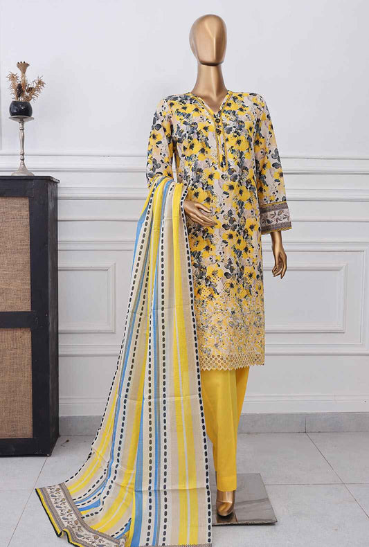 Anmol by HZ Textiles Embroidered Lawn Suit Unstitched 3 Piece ACE-1075 - Summer Collection
