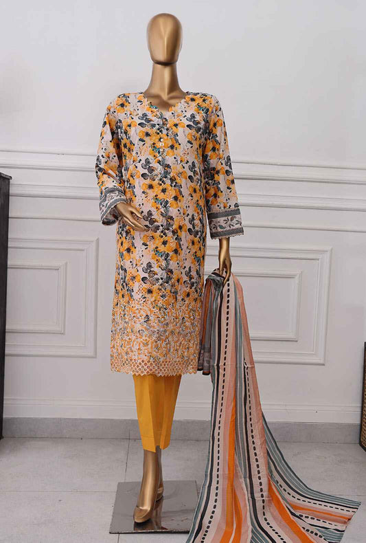 Anmol by HZ Textiles Embroidered Lawn Suit Unstitched 3 Piece ACE-1076 - Summer Collection