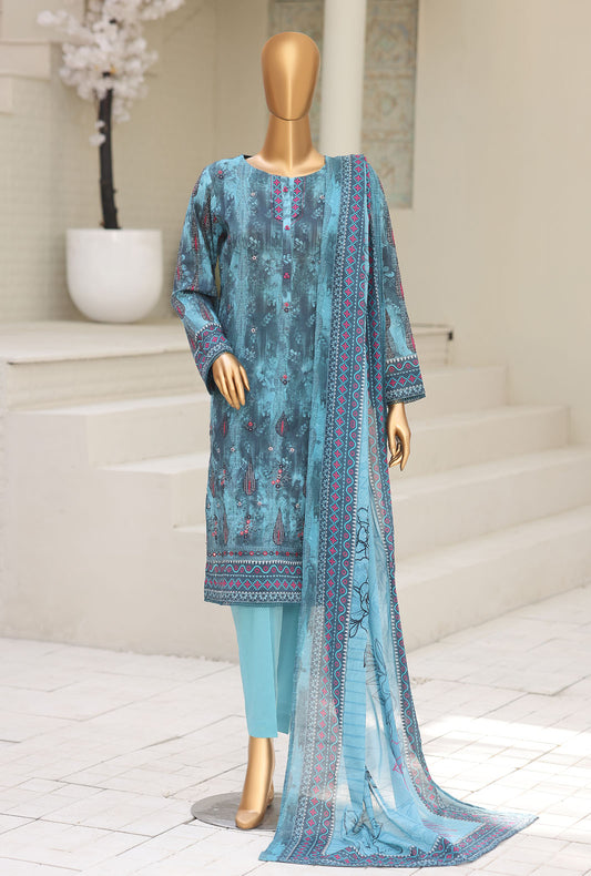 Asasa by HZ Textiles Digital Printed Lawn Suit Unstitched 3 Piece AEC - 1001