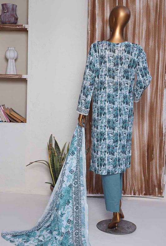 Dhagakari by HZ Textiles Embroidered Lawn Suit Unstitched 3 Piece DEC-1001- Summer Collection