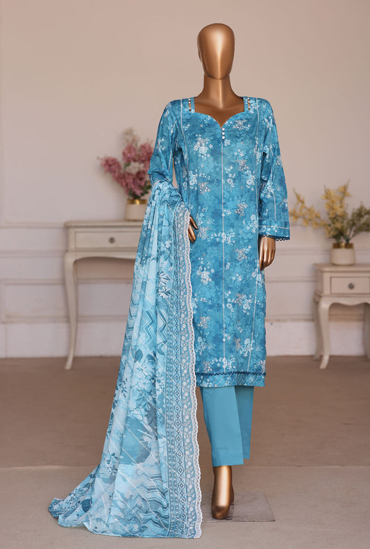 Dhagakari by HZ Textiles Embroidered Lawn Suit Unstitched 3 Piece DEC - 1073