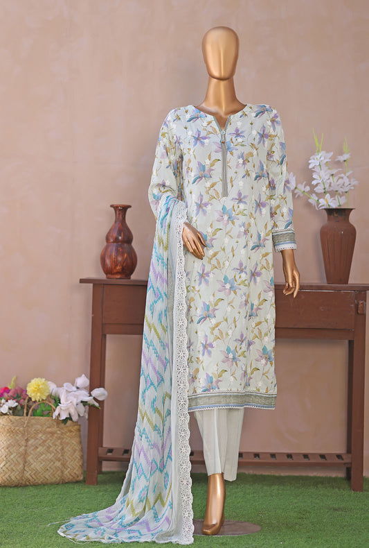 Dhagakari by HZ Textiles Embroidered Lawn Suit Unstitched 3 Piece DEC - 3123