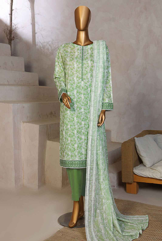 3 Piece Unstitched - Dhagakari Embroidered lawn Suit - DEC-996