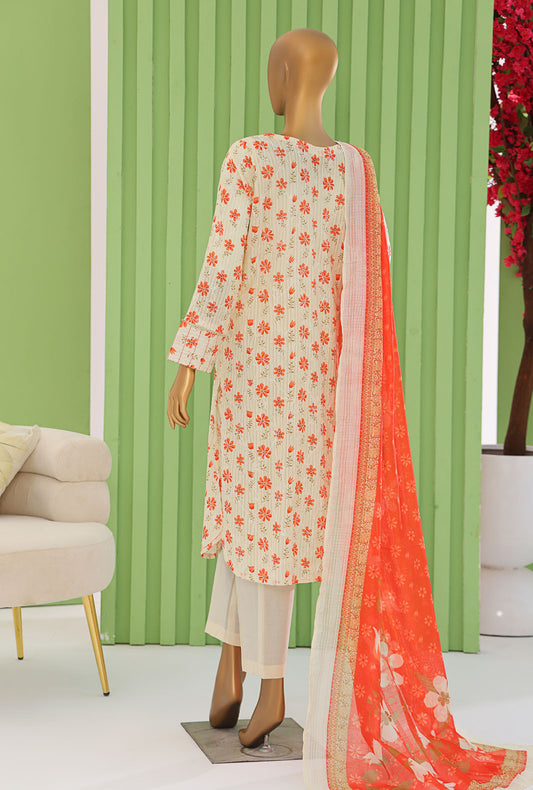 Dhagakari by HZ Textiles Embroidered Cotton Suit Unstitched 3 Piece DEC-101 - Winter Collection