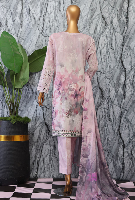 Elegant by HZ Textiles Embroidered Lawn Suit Unstitched 3 Piece EC-1043 - Summer Collection