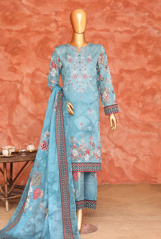 Elegant by HZ Textiles Embroidered Lawn Suit Unstitched 3 Piece EC-1048 Vol-02