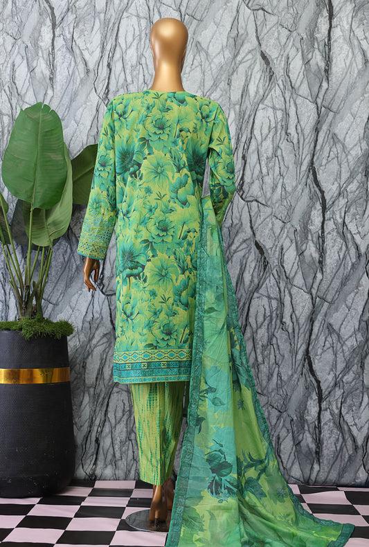 Elegant by HZ Textiles Embroidered Lawn Suit Unstitched 3 Piece EC-1049 - Summer Collection