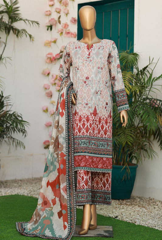 Elegant by HZ Textiles Embroidered Lawn Suit Unstitched 3 Piece EC-632