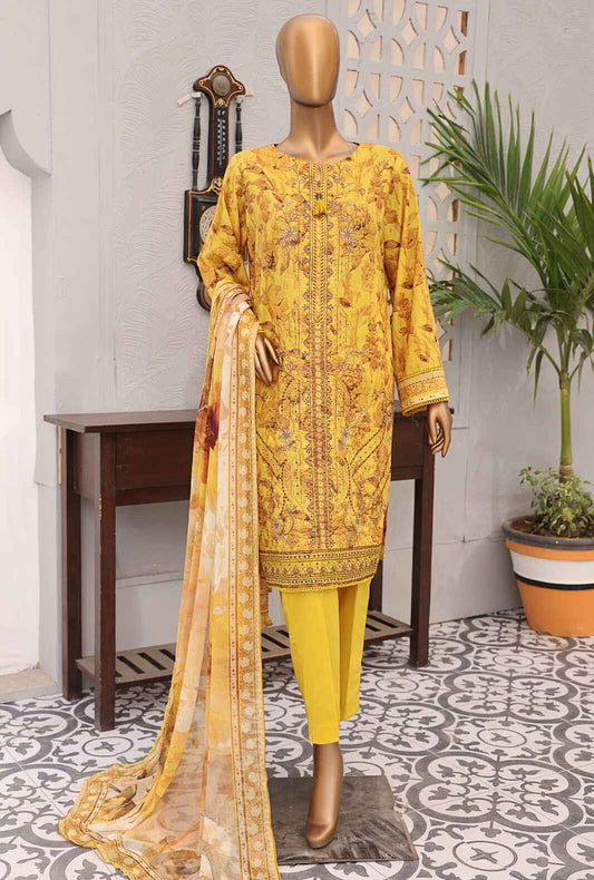 Eid Festive by HZ Textiles Embroidered Lawn Suit Unstitched 3 Piece EF-1009 - Summer Collection