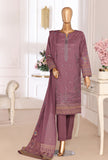 Exclusive by HZ Textiles Embroidered Lawn Suit Unstitched 3 Piece EJC - 7043