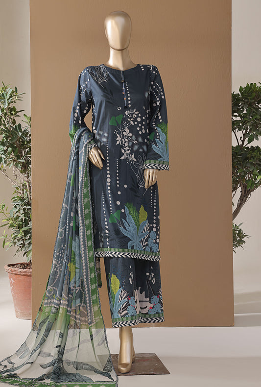 Intermix by HZ Textiles Printed Cambric Suit Stitched 3 Piece ELP-3P-531 Tropical Zinc