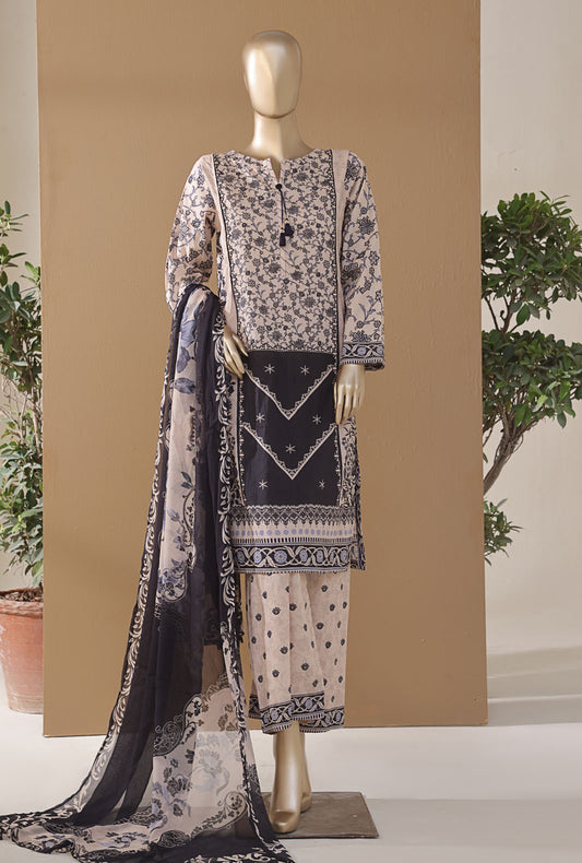 Intermix by HZ Textiles Printed Cambric Suit Stitched 3 Piece ELP-3P-534 Morocco Art