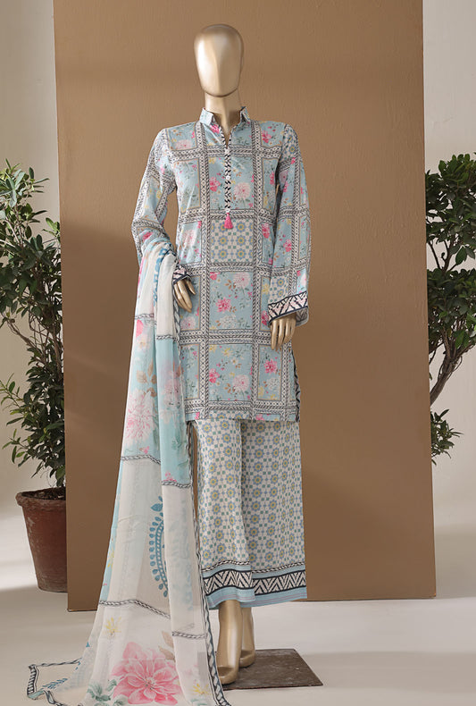 Intermix by HZ Textiles Printed Cambric Suit Stitched 3 Piece ELP-3P-535 Floral Window