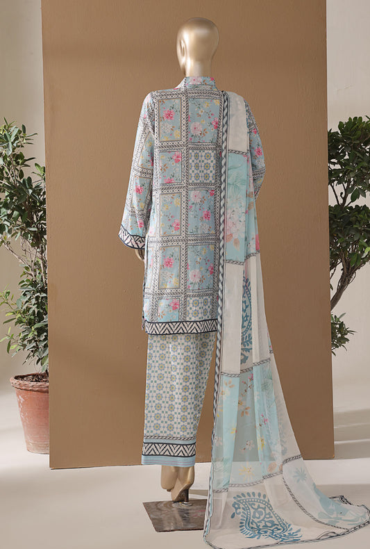 Intermix by HZ Textiles Printed Cambric Suit Stitched 3 Piece ELP-3P-535 Floral Window