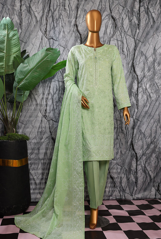 Exclusive Mid Summer by HZ Textiles Embroidered Cotton Suit Unstitched 3 Piece EMC-34 - Vol - 02