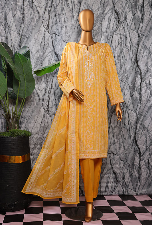 Exclusive Mid Summer by HZ Textiles Embroidered Cotton Suit Unstitched 3 Piece EMC-36 - Vol - 02