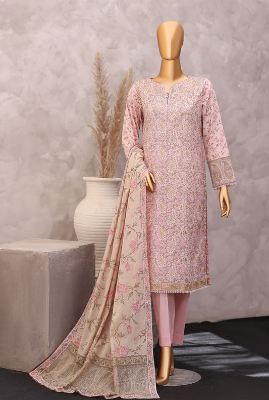 Exclusive by HZ Textiles Printed Lawn Suit Unstitched 3 Piece EPC - 7057