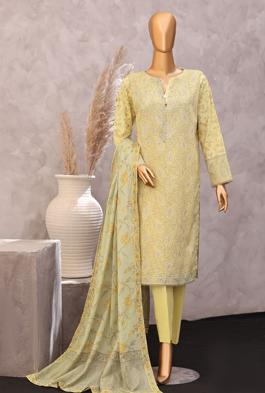 Exclusive by HZ Textiles Printed Lawn Suit Unstitched 3 Piece EPC - 7058