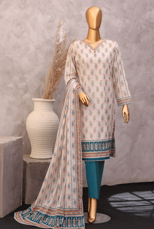 Exclusive by HZ Textiles Printed Lawn Suit Unstitched 3 Piece EPC - 7061