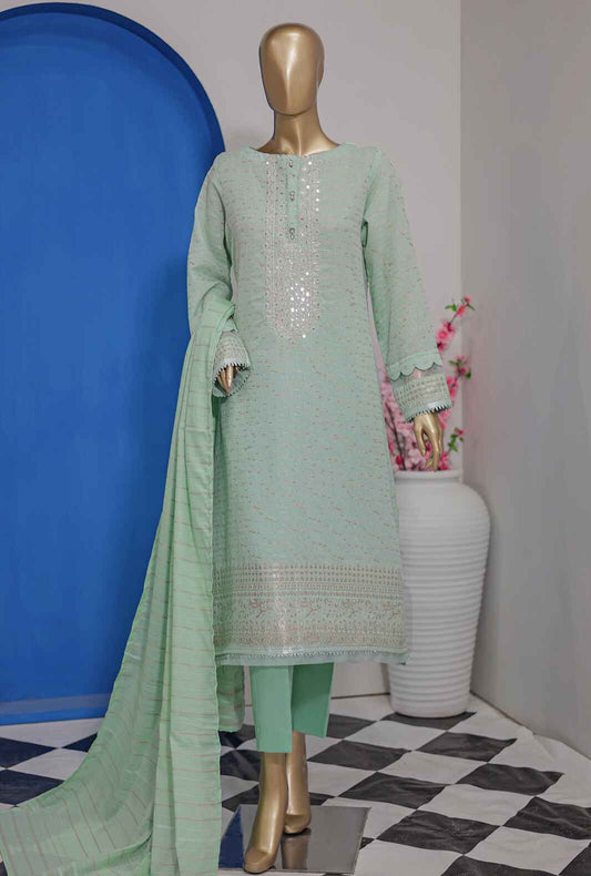 3 Piece Unstitched -Festive Jacquard Embroidered Lawn Suit - FJE-05