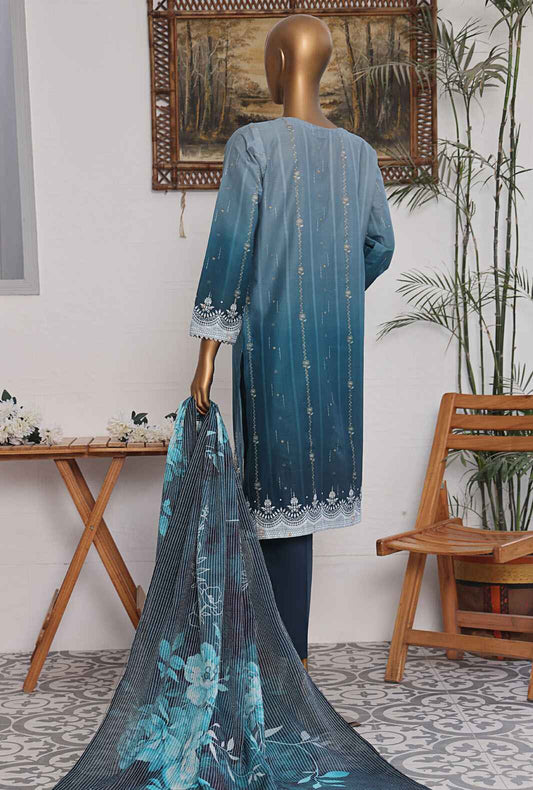 Festive Jacquard by HZ Textiles Embroidered Lawn Suit Unstitched 3 Piece FJE-1223 - Summer Collection