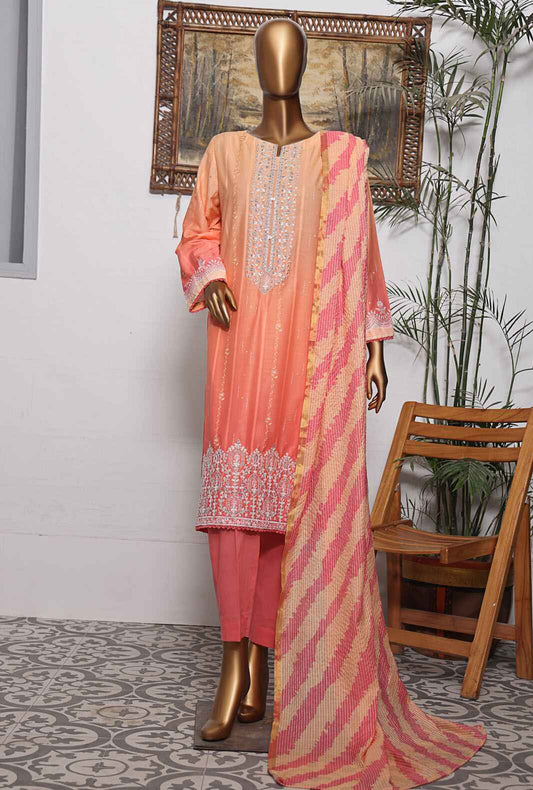 Festive Jacquard by HZ Textiles Embroidered Lawn Suit Unstitched 3 Piece FJE-1224 - Summer Collection