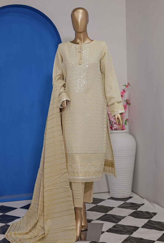 3 Piece Unstitched -Festive Jacquard Embroidered Lawn Suit - FJE-03