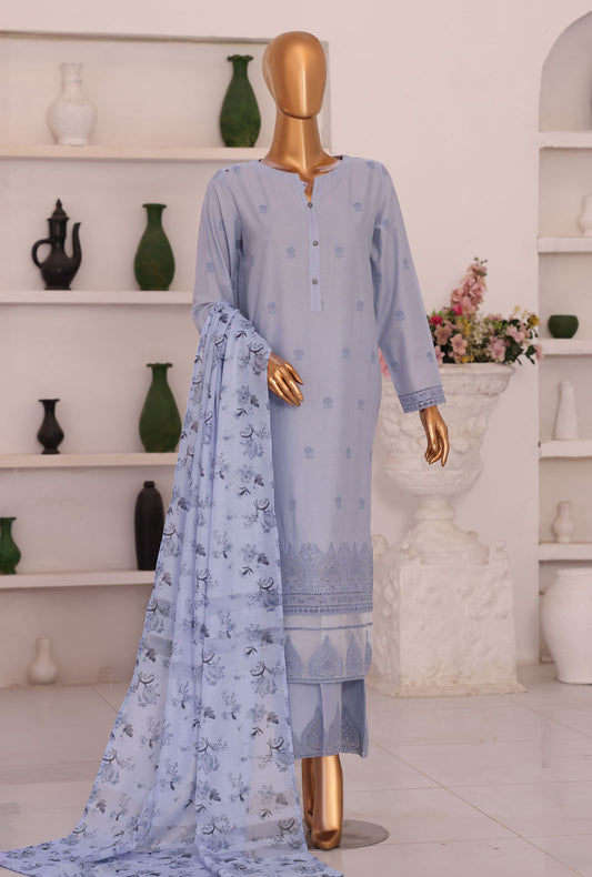 Floral Vibes by HZ Textiles Embroidered Lawn Suit Unstitched 3 Piece FVE - 04