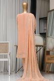 3 Piece Stitched Fasaane Chiffon HZK-167 Peach Vol-07