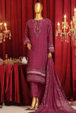 3 Piece Stitched Fasaane Chiffon HZK-188 Magenta Vol-07