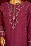 3 Piece Stitched Fasaane Chiffon HZK-188 Magenta Vol-07