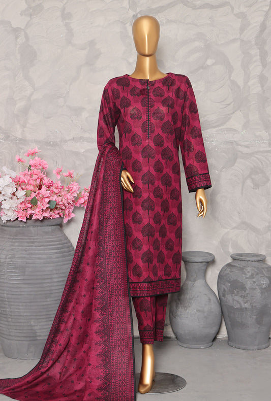 Khaddar Co Ords by HZ Textiles Embroidered Khaddar Suit Unstitched 3 Piece KCP - 3063