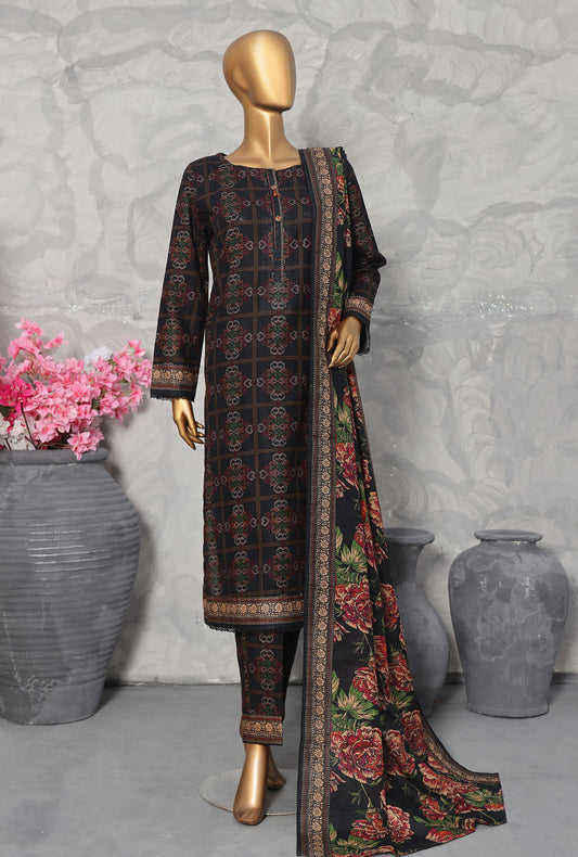Khaddar Co Ords by HZ Textiles Embroidered Khaddar Suit Unstitched 3 Piece KCP - 3068
