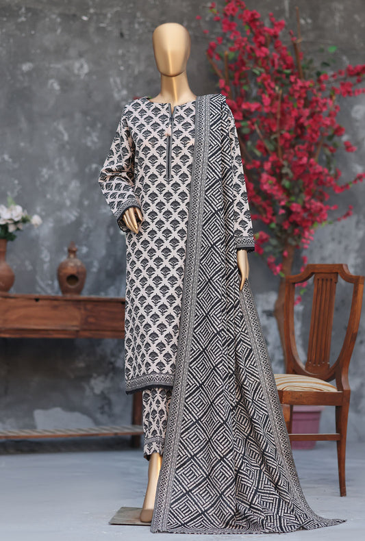 Khaddar Separates by HZ Textiles Printed Khaddar Suit Unstitched 3 Piece KSP - 3425