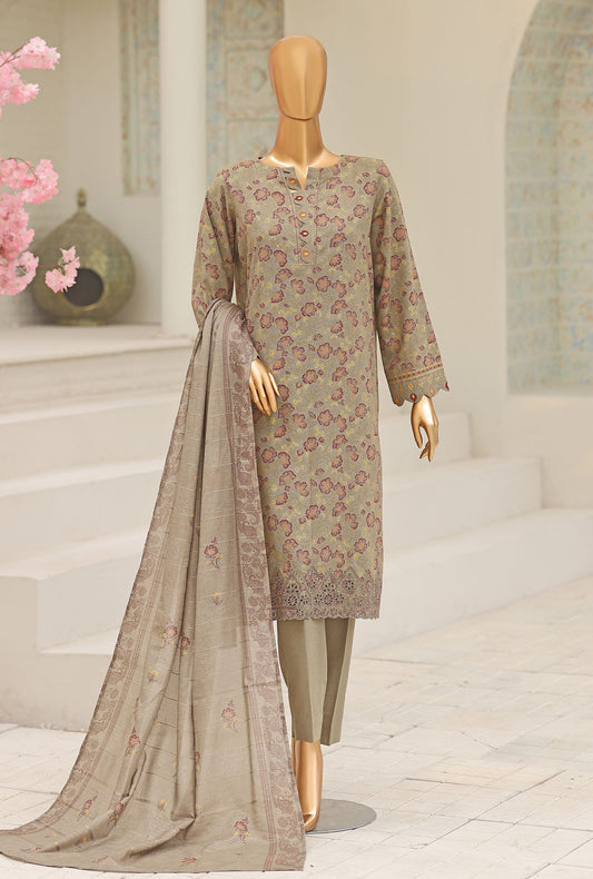Libas e Khas by HZ Textiles Embroidered Karandi Suit Unstitched 3 Piece LKE - 7028