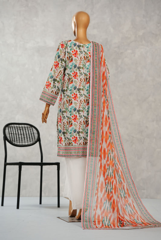 Aashkaar by HZ Textiles Printed Suit Lawn Stitched 3 Piece LPE-3P-511 Multi Ivory Vol-06