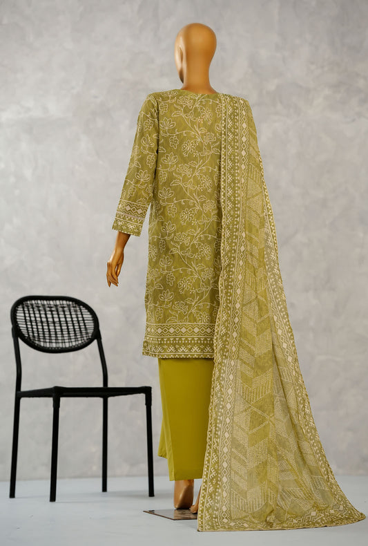 Aashkaar by HZ Textiles Printed Suit Lawn Stitched 3 Piece LPE-3P-513 Ferm Green Vol-06