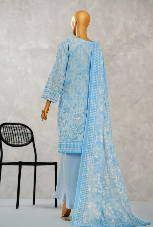 Aashkaar by HZ Textiles Printed Suit Lawn Stitched 3 Piece LPE-3P-514 Cloudy Blue Vol-06