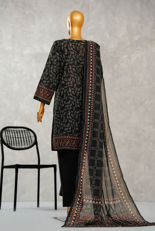 Aashkaar by HZ Textiles Printed Suit Lawn Stitched 3 Piece LPE-3P-515 Multi Black Vol-06