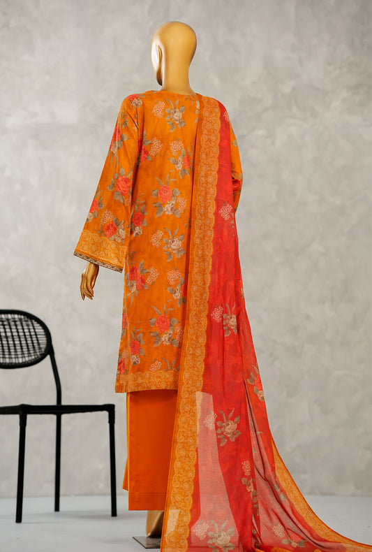 Aashkaar by HZ Textiles Printed Suit Lawn Stitched 3 Piece LPE-3P-516 Multi Rust Vol-06