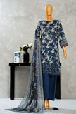 Aashkaar by HZ Textiles Printed Suit Lawn Stitched 3 Piece LPE-3P-518 Mid Night Blue Vol-06