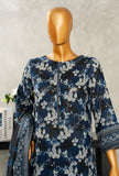Aashkaar by HZ Textiles Printed Suit Lawn Stitched 3 Piece LPE-3P-518 Mid Night Blue Vol-06