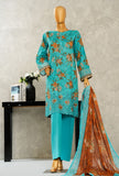 Aashkaar by HZ Textiles Printed Suit Lawn Stitched 3 Piece LPE-3P-520 Turquoise Vol-06
