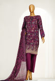 Printkari by HZ Textiles Embroidered Suit Chikankari Stitched 3 Piece LPK-3P-505 Plum Vol-04 - Ready To Wear